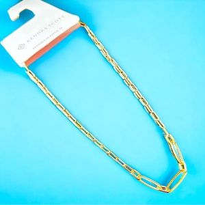 Kendra Scott 14k gold plated paper clip chain necklace